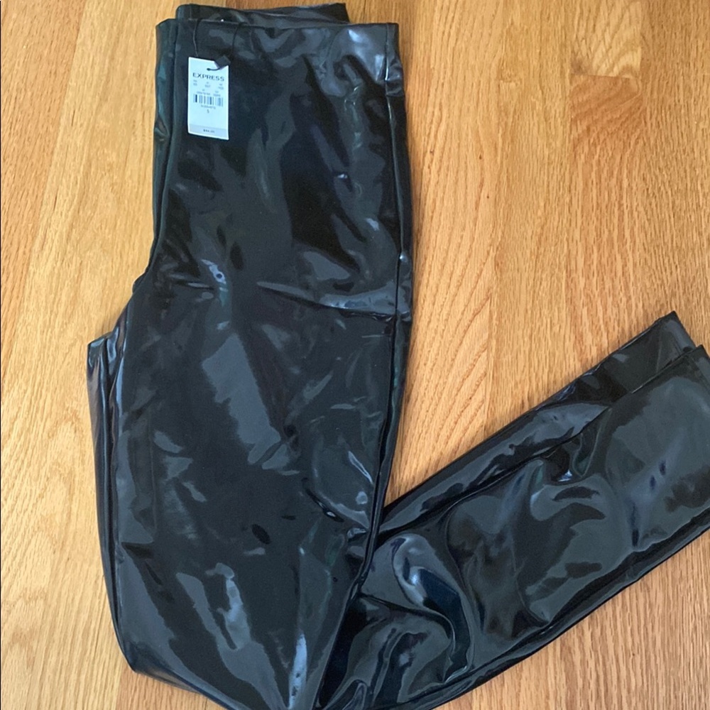 Shiny pleather pants